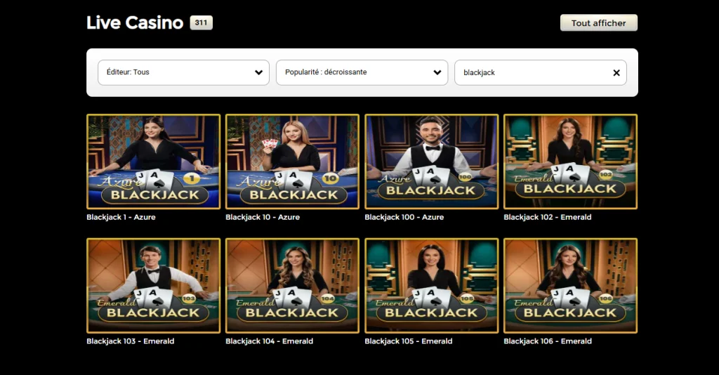 Bon Rush Casino desktop view