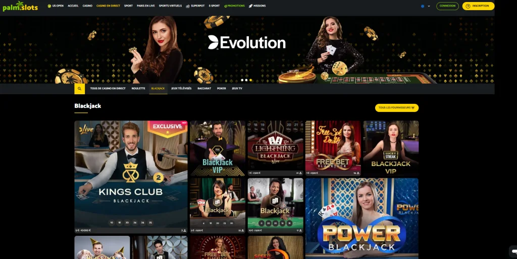Palm Slots Casino desktop view